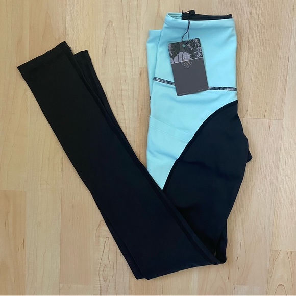 VIICAYA Compass Legging Aqua Olive Black Colorblock XL NEW - Picture 8 of 10